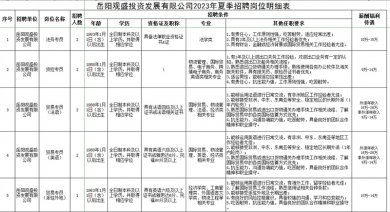 岳阳观盛投资发展有限公司 2023年夏季招聘公告